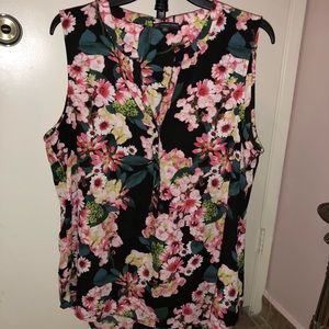 Adrianna PAPELL colorful floral top blouse size xl
